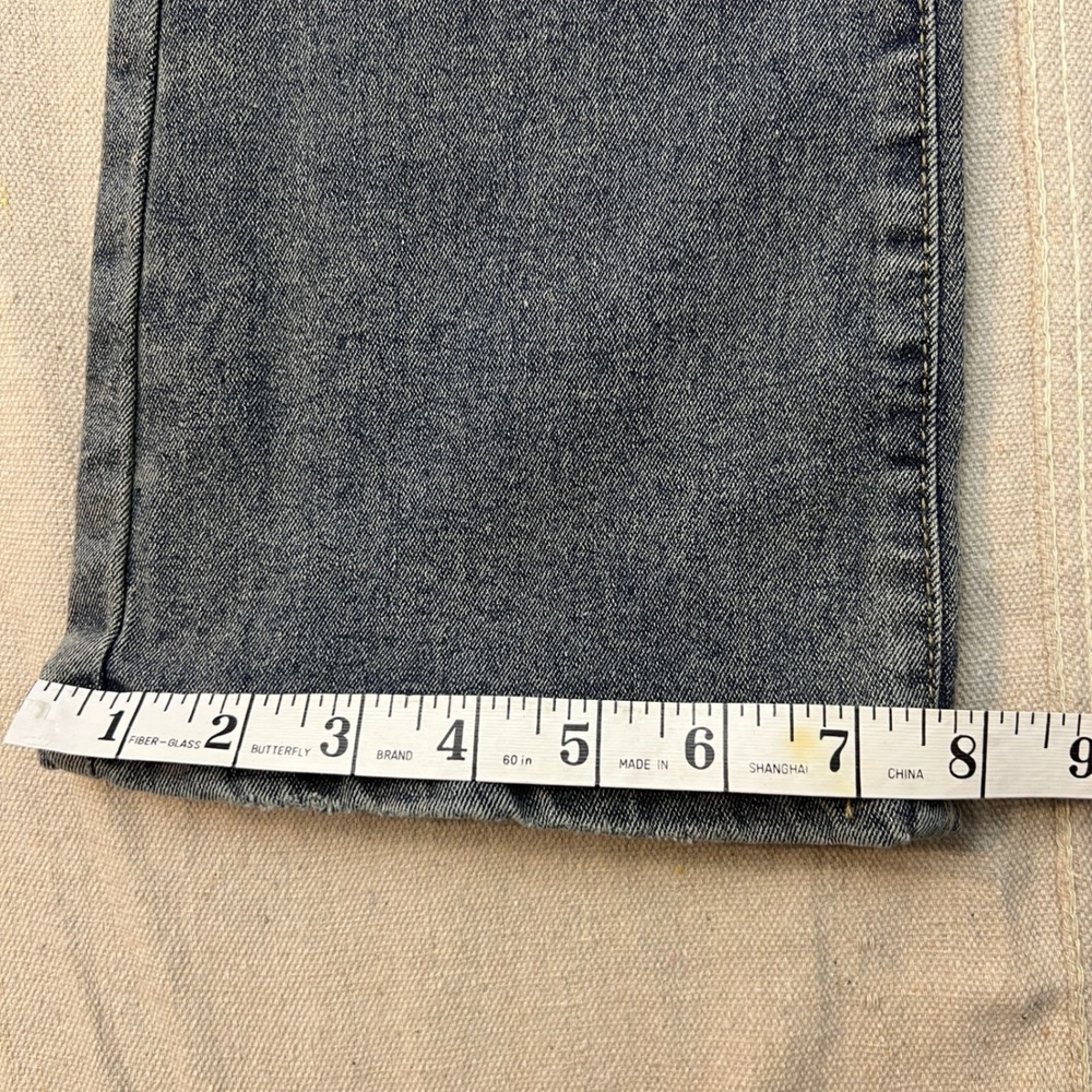 Rise Supply Co Flare Jeans Womens Size 3 Green Vintage Wash Cotton Blend Stretch - Picture 9 of 15